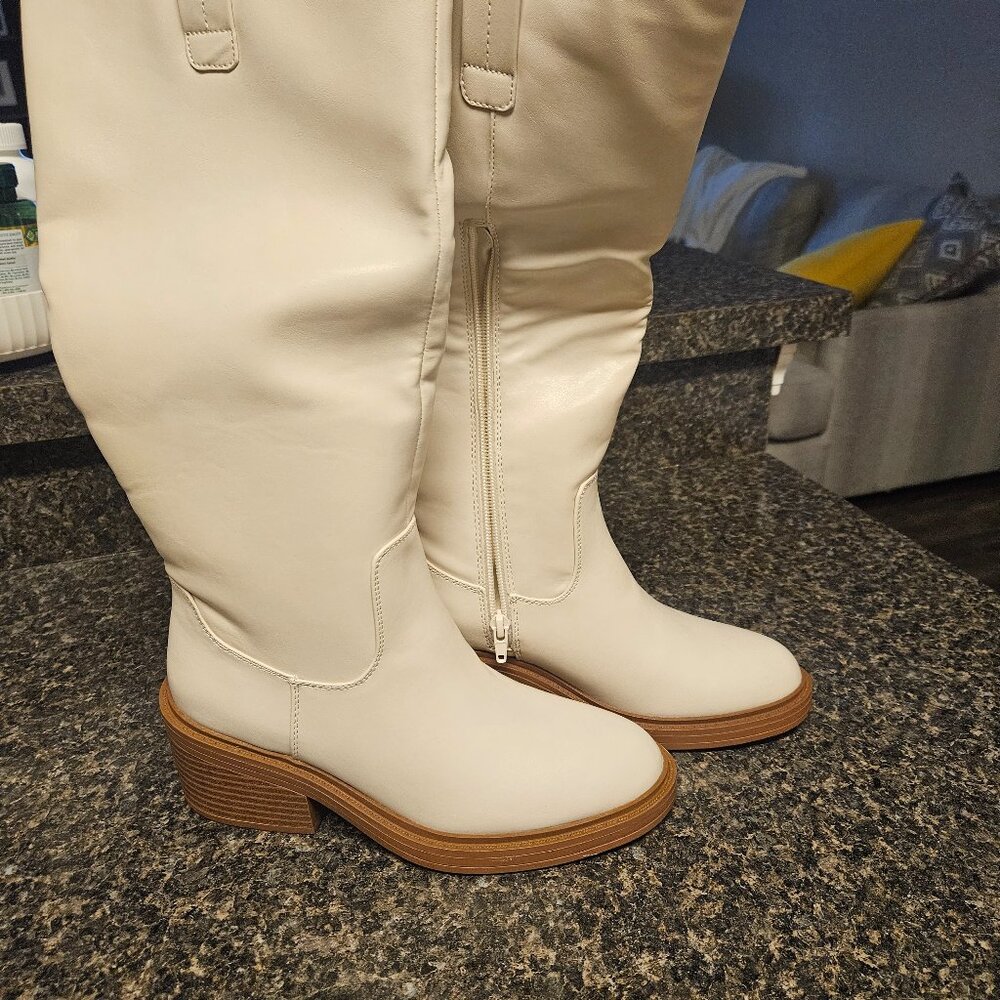 Cream boots